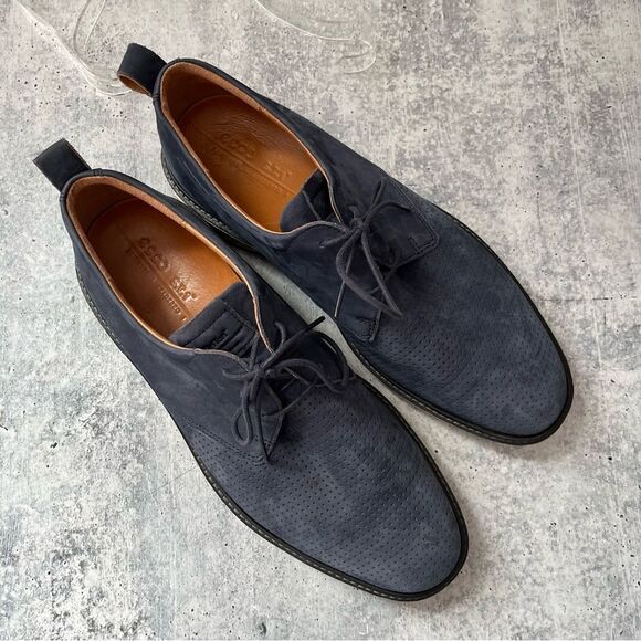 Ecco S.T.1. Hybrid Blue Suede Oxfords 10-10.5 - Picture 8 of 9